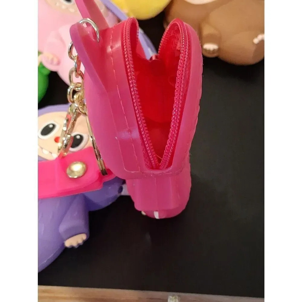 LABUBU Silicone Squishy Coin Purse Keychain. You Pick The Color. New